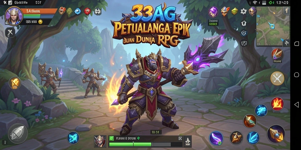 Screenshot gameplay 33AG menunjukkan aksi pertarungan yang mendebarkan dalam dunia RPG.