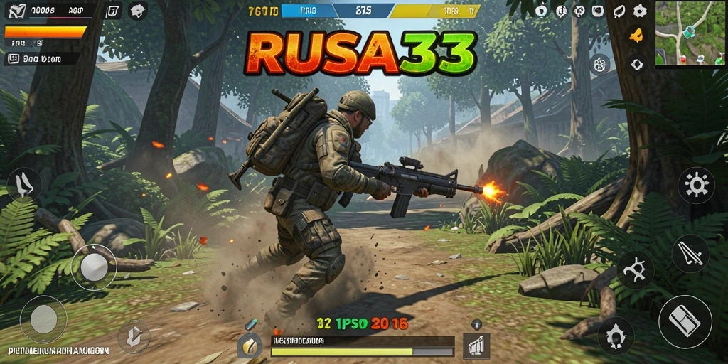Screenshot permainan RUSA33 yang menampilkan aksi TPS yang intens.